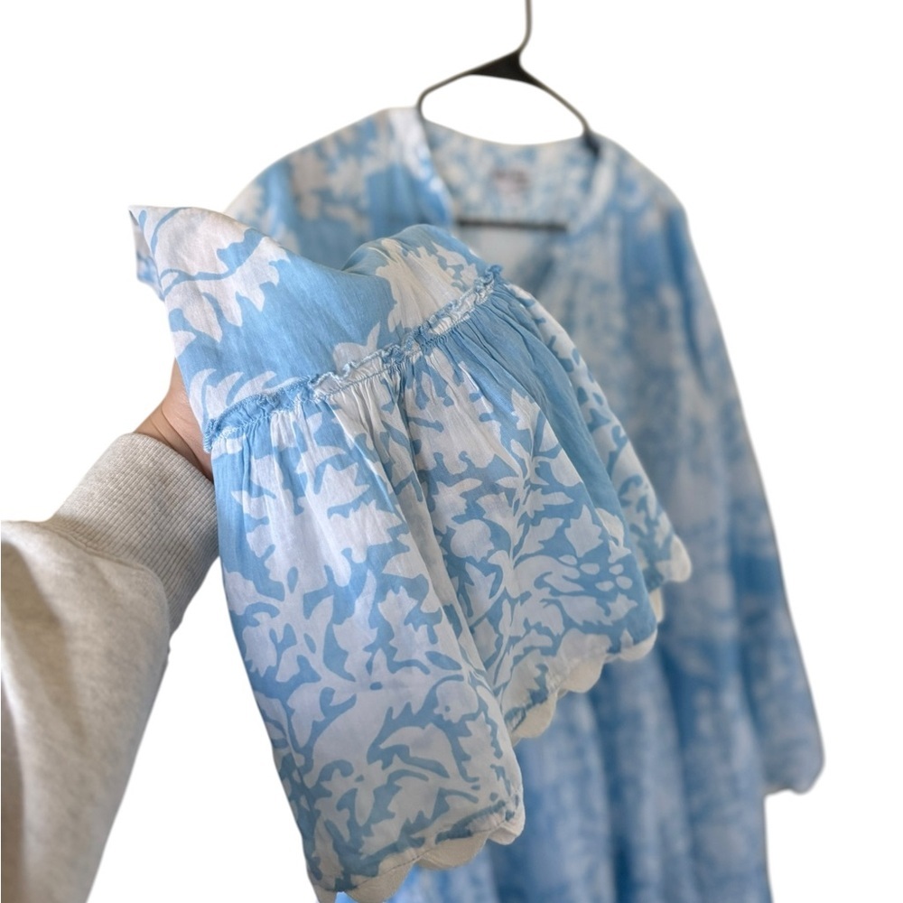 Tuckernuck JULIET DUNN Pastel Blue Palladio Flared Sleeve Dress - Picture 8 of 9